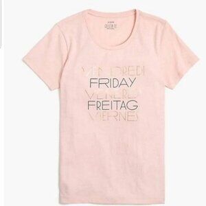 J. Crew Collector Friday Graphic Tee, Seashell Pink, Size M